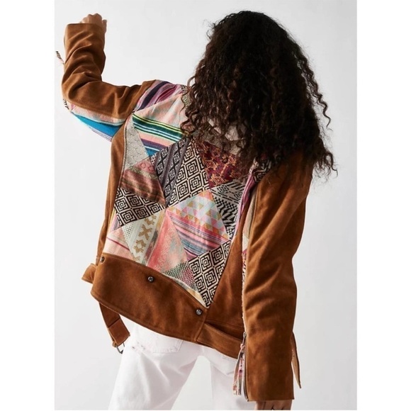 Free People Cami Pieced Moto Jacket - Picture 2 of 5